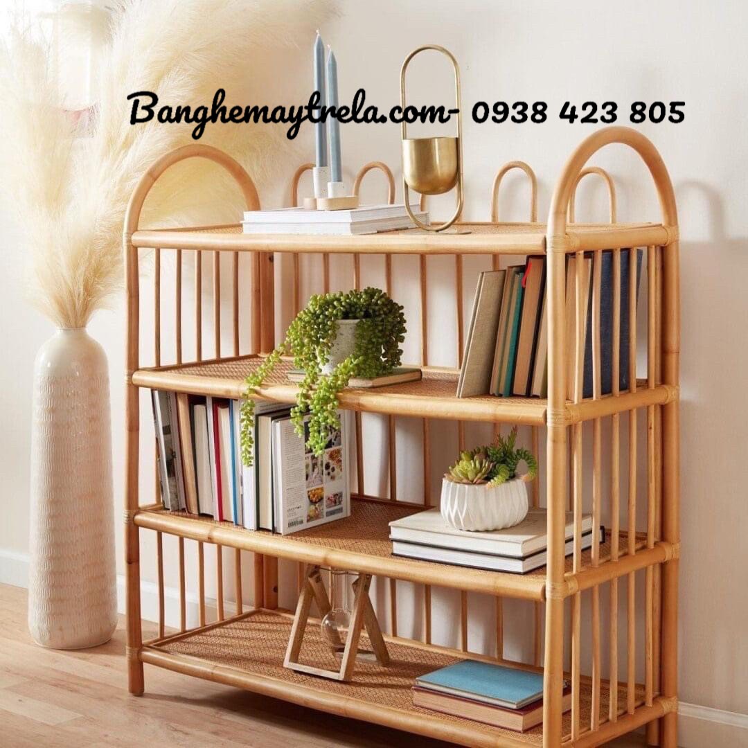 Kệ mây tre đan decor